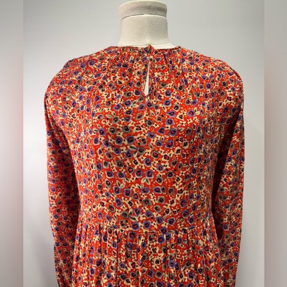 Zara Long Flowing Voluminous Floral Print Dress Loose fit SZ Small EUC - Picture 4 of 10